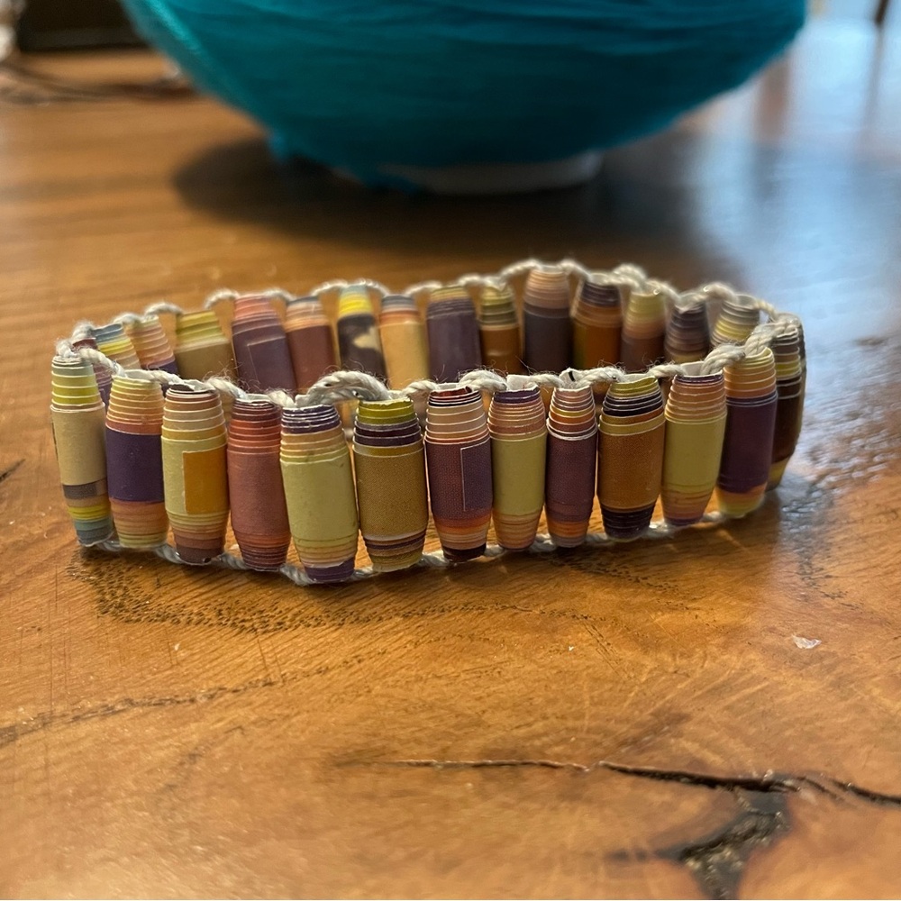 Handmade Paper Bead Bracelet
